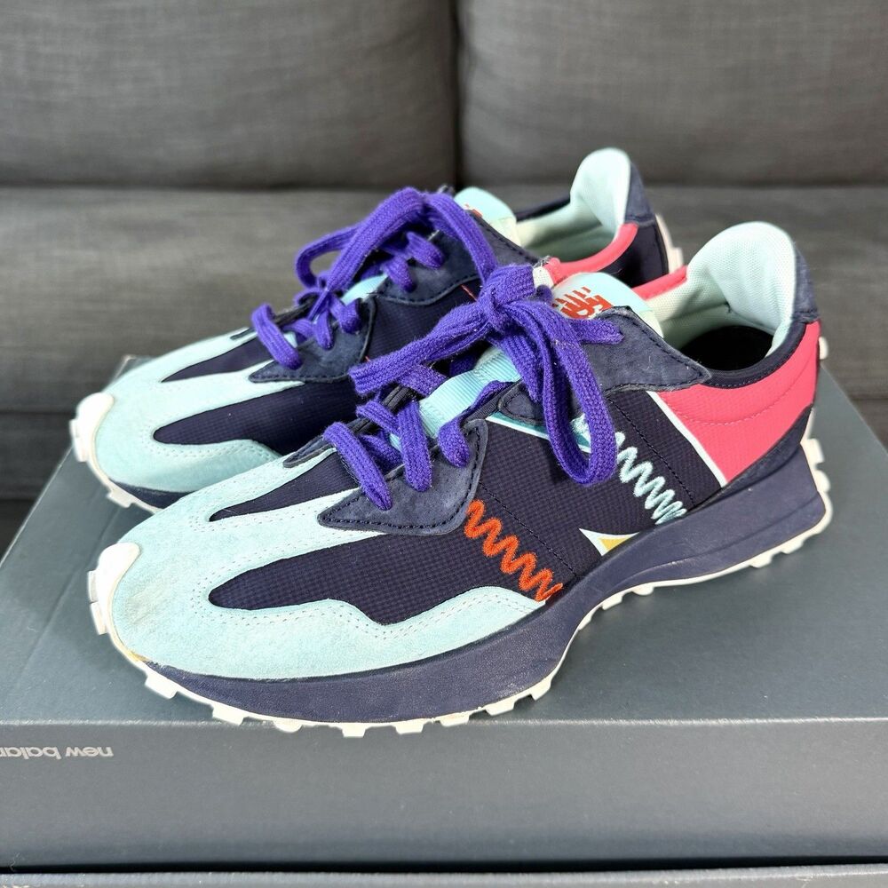 New Balance x Pensole 327 Navy Grey Pink Running Shoes MS327PEN Men's Size 8.5 D